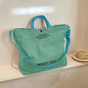 NWT - Large Capacity Vintage Letter Canvas Tote Bag (SKU #0490)